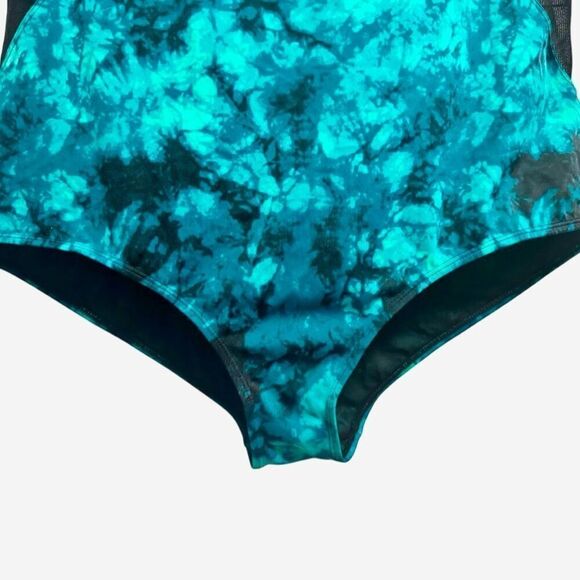 Torrid Teal Tie-Dye Mesh Inset One-Piece Swimsuit Size 3 3XL - Picture 4 of 15